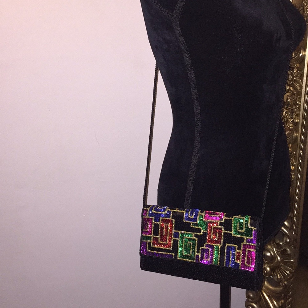 🌈Vintage Satin and Sequin Bag🌈